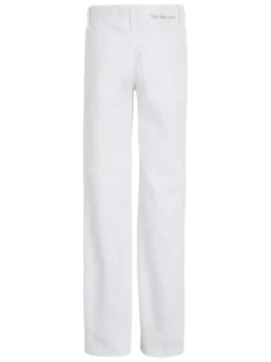 Pantalon en better coton initiative blanc uni avec une coupe regular fit