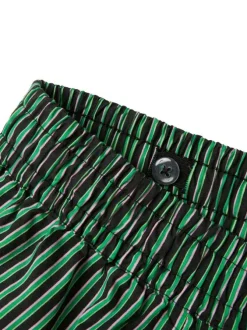 Pantalon en coton biologique vert à rayures avec une coupe large
