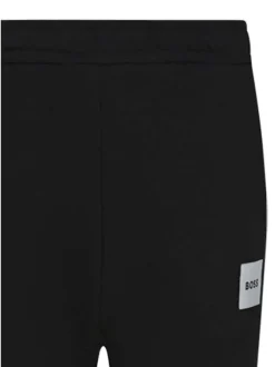 Pantalon jogging en coton noir uni avec une coupe slim et une taille élastiquée