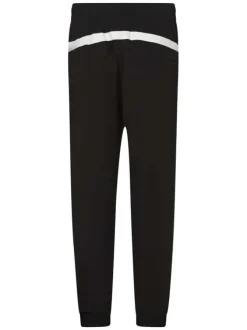 Pantalon jogging noir bicolore avec une taille élastiquée et une coupe slim
