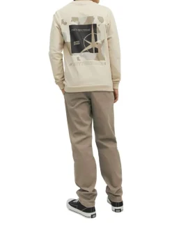 Pantalon Marco Dave en coton chocolat imprimé généraliste coupe chino