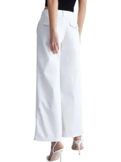 Pantalon blanc avec une coupe regular fit et une ceinture à strass