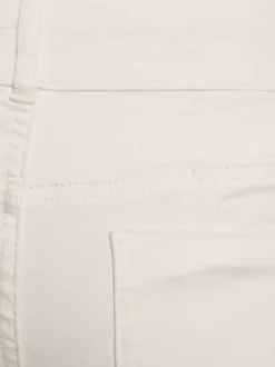 Pantalon blanc uni avec une coupe droite et une taille intermédiaire