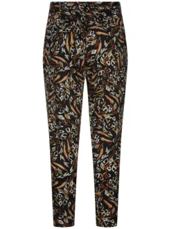 Pantalon blazer noir léopard avec lurex noir brodé dans le tissu