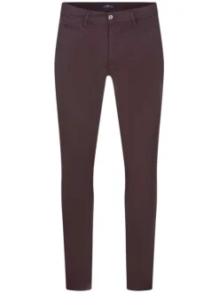 Pantalon bordeaux fantaisie en coton coupe chino