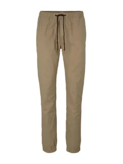 Pantalon brique en coton uni avec une coupe régular