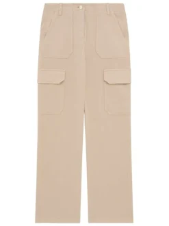 Pantalon Cargo chocolat uni avec une coupe Regular Fit et 6 poches