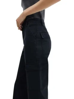 Pantalon cargo en coton anthracite avec une coupe regular fit et à 6 poches