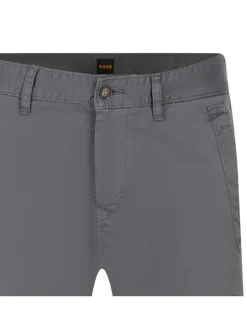 Pantalon cargo en coton anthracite uni à coupe slim et taille intermédiaire