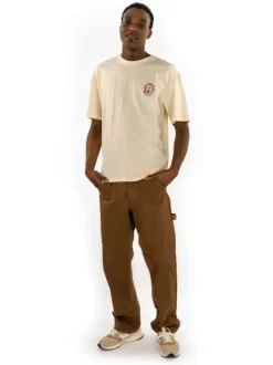 Pantalon Cargo en coton camel uni avec une coupe cargo et 5 poches