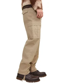 Pantalon Cargo en coton en transition beige uni avec une coupe cargo