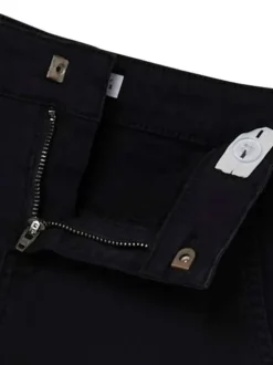 Pantalon cargo en coton noir uni avec une fermeture boutonnée avec zip