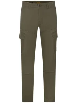 Pantalon Cargo kaki uni, en coton, style 6 poches et à coupe slim