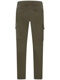 Pantalon Cargo kaki uni, en coton, style 6 poches et à coupe slim