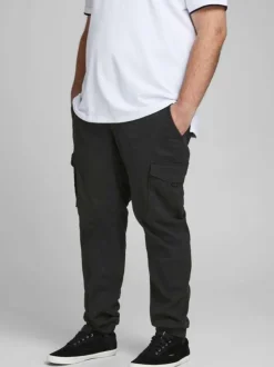 Pantalon cargo noir en coton organique