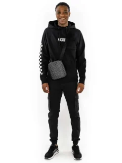 Pantalon Cargo noir uni à coupe ample et une fermeture zippée boutonnée