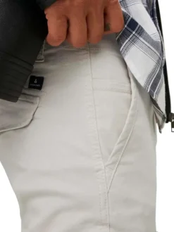 Pantalon Cargo Paul écru uni avec une coupe droite et des passants