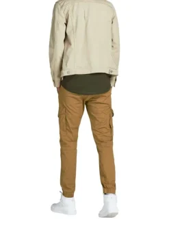 Pantalon cargo Paul Flake camel uni en coton mélangé avec une coupe droite