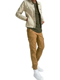 Pantalon cargo Paul Flake camel uni en coton mélangé avec une coupe droite