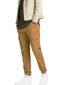 Pantalon cargo Paul Flake camel uni en coton mélangé avec une coupe droite