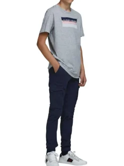 Pantalon cargo Paul Flake marine uni en coton mélangé avec une coupe droite