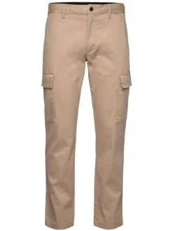 Pantalon cargo skinny washed en coton sable uni avec une coupe skinny