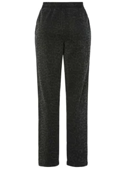 Pantalon chino anthracite à motif léopard avec poches plaquées