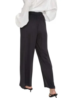 Pantalon chino anthracite uni avec une coupe droite et une taille élastiquée