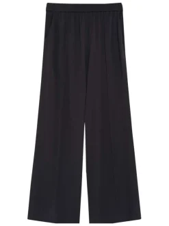 Pantalon chino anthracite uni avec une coupe droite et une taille élastiquée