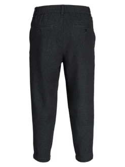 Pantalon chino anthracite uni avec une coupe droite et une taille élastiquée