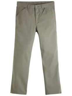 Pantalon chino 568 aspect carpenter en coton kaki à coupe droite