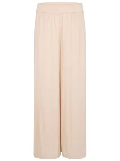 Pantalon chino beige clair uni avec une coupe large et de multiples poches