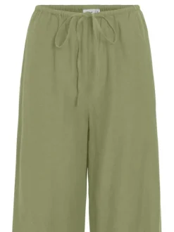 Pantalon chino beige uni avec une coupe droite et une taille élastiquée