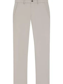Pantalon Chino beige uni coupe slim avec passants pour la ceinture
