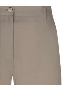 Pantalon chino beige uni pourvu d'une coupe large et d'une taille haute