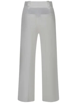 Pantalon chino blanc uni avec une coupe droite et une taille haute
