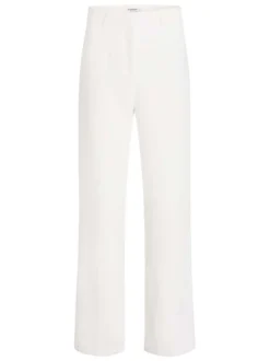 Pantalon chino blanc uni pourvu d'une coupe bootcut et de multiples poches