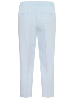 Pantalon chino bleu ciel uni pourvu d'une taille élastiquée