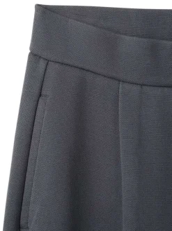 Pantalon chino bleu gris uni avec une coupe droite et une taille élastiquée