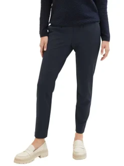 Pantalon chino bleu marine uni à coupe slim fit avec un cordon à la taille