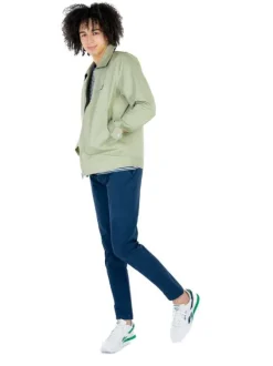 Pantalon Chino bleu uni avec une fermeture zippée boutonnée