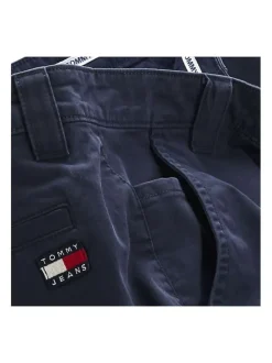Pantalon Chino bleu uni avec une fermeture zippée boutonnée