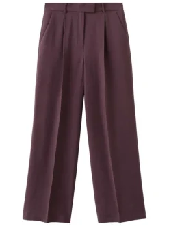 Pantalon chino bordeaux uni pourvu d'une taille intermédiaire
