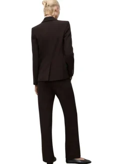 Pantalon Chino brun coupe droite pourvu de multiples types de fermetures