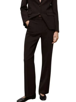 Pantalon Chino brun coupe droite pourvu de multiples types de fermetures