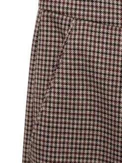 Pantalon chino brun à motif pied de poule avec une coupe skinny et 4 poches