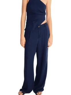 Pantalon chino brut uni avec une coupe bootcut et des passants