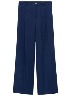 Pantalon chino brut uni avec une coupe bootcut et des passants