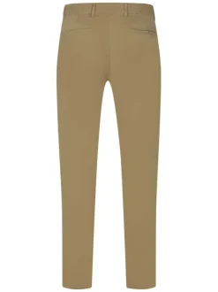 Pantalon Chino coupe slim camel avec 4 poches et surpiqûre ton sur ton