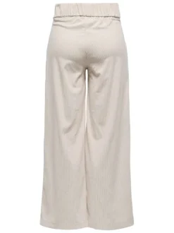 Pantalon chino écru à coupe ample en maille côtelée effet velours